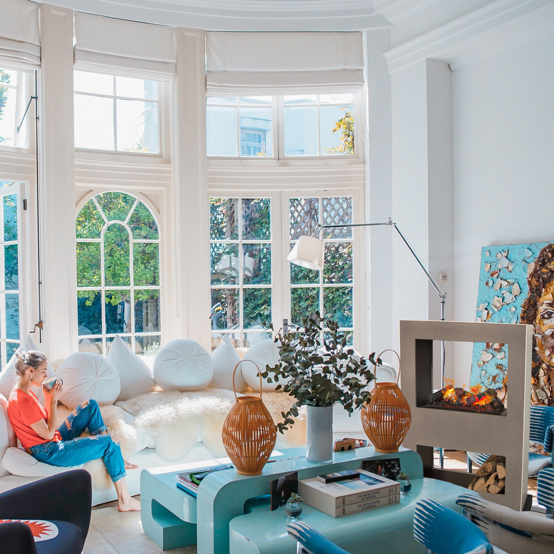 Lasize Fireplace with Bioethanol or Electric Insert