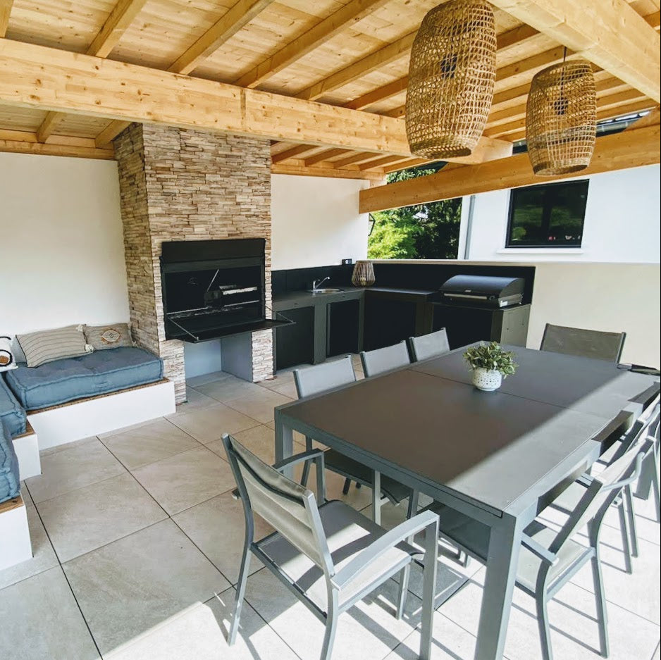 Built-in wood-fired barbecue - Braaimaster BI Duo Stainless Steel