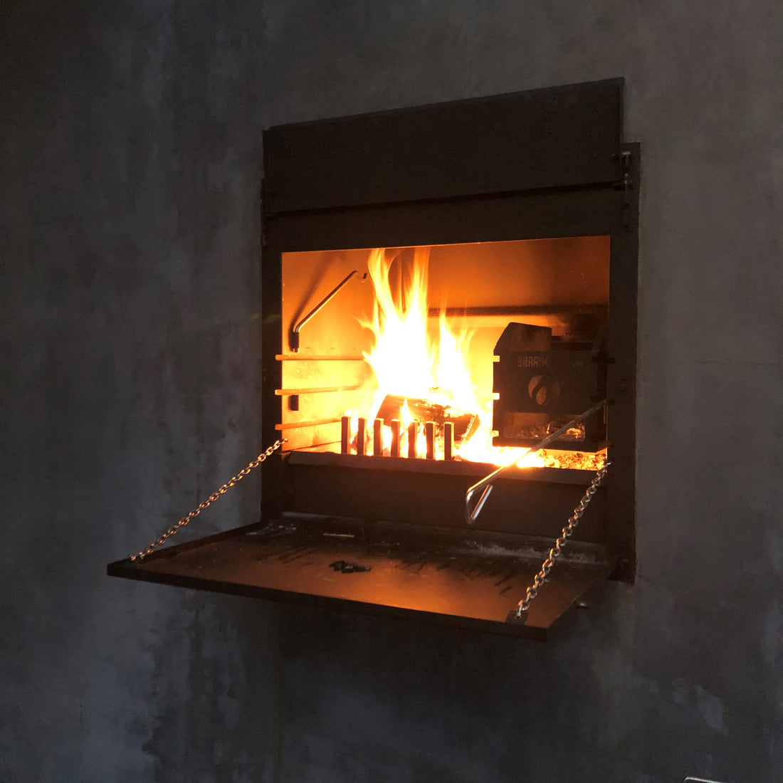 Built-in wood-fired barbecue - Braaimaster BI Single Stainless Steel