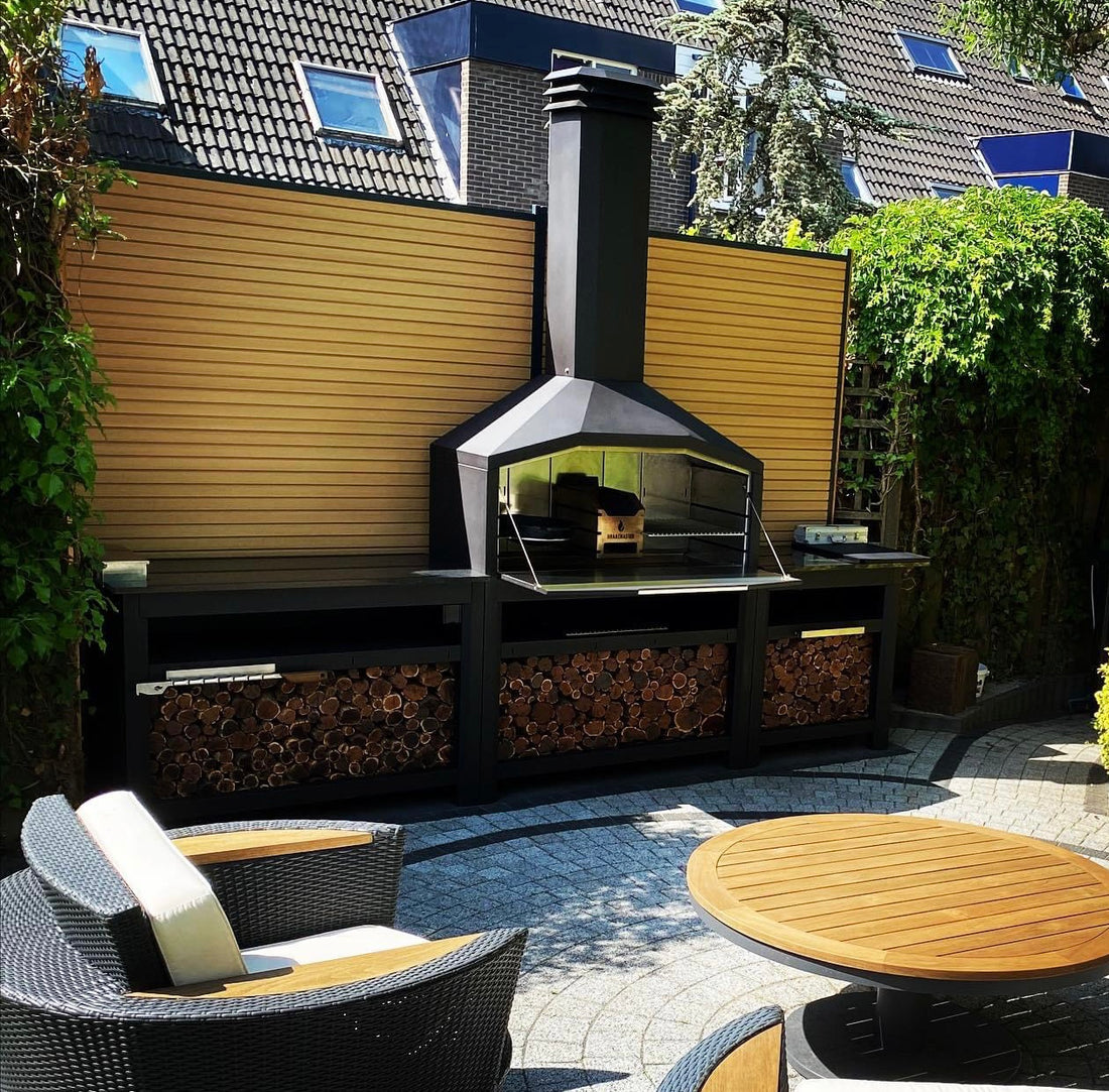 Cuisine exterieure - barbecue à bois Braaimaster FS Duo - Inox Black