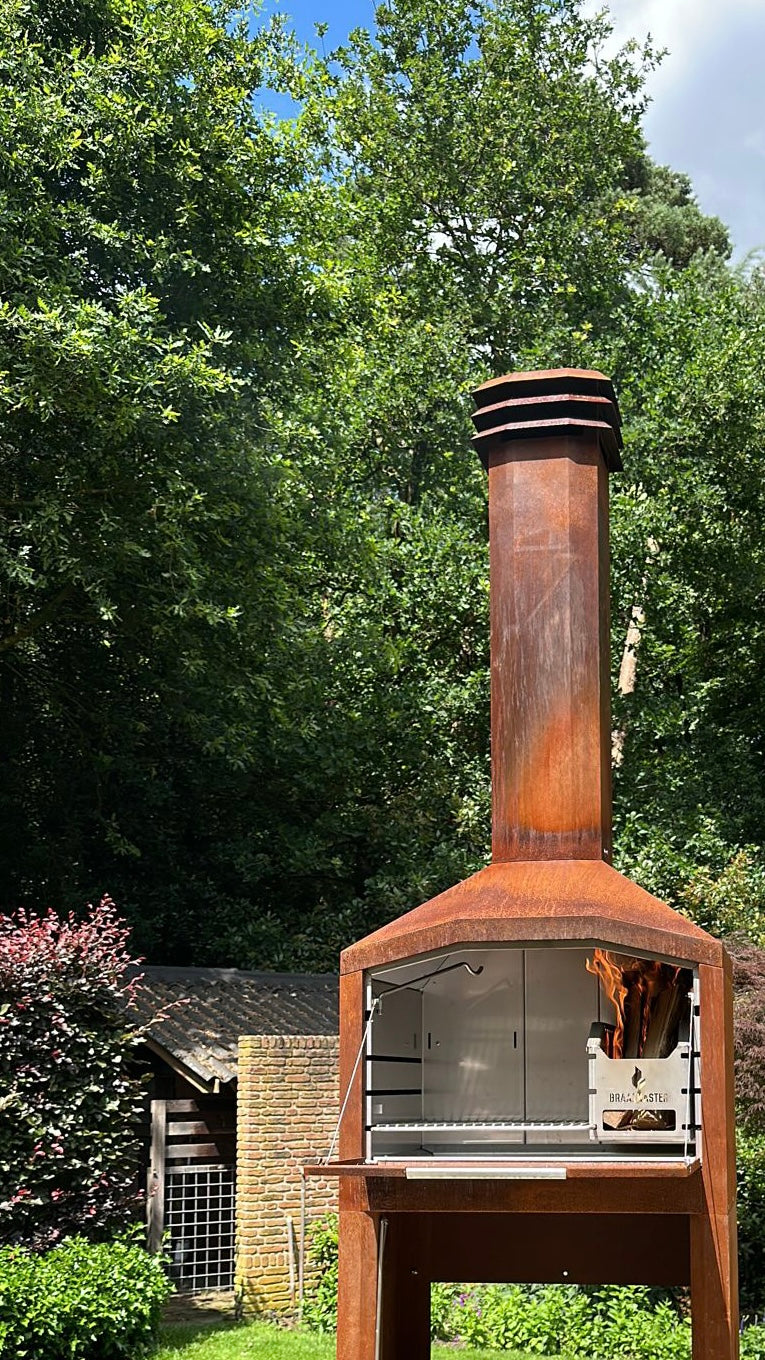 Barbecue à bois prêt à poser - Braai FS800C acier Corten sur socle