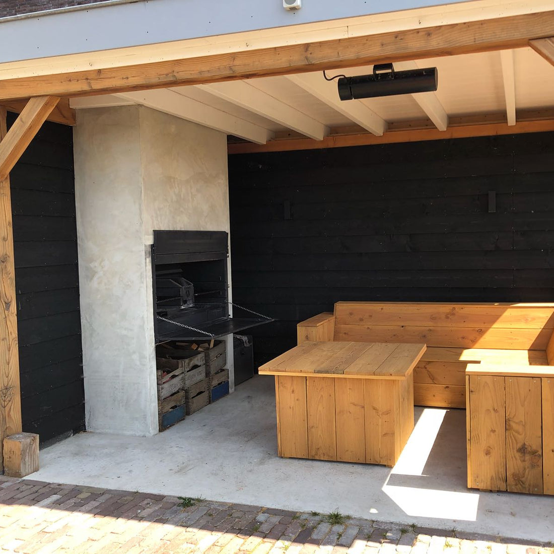 Built-in wood-fired barbecue - Braaimaster BI Duo Stainless Steel