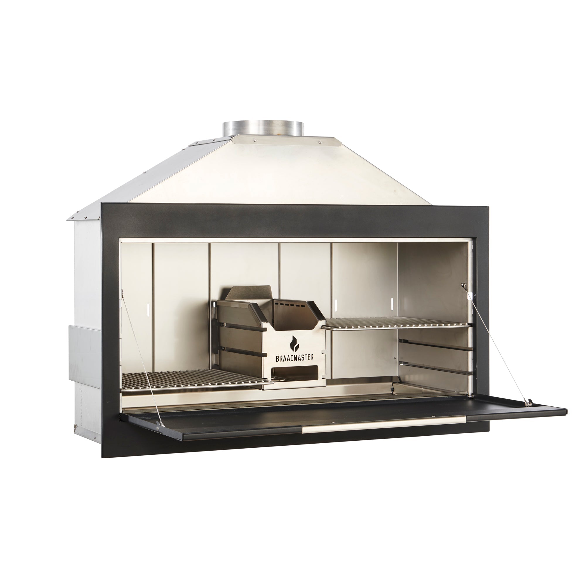 Built-in wood-fired barbecue - Braaimaster BI Duo Stainless Steel