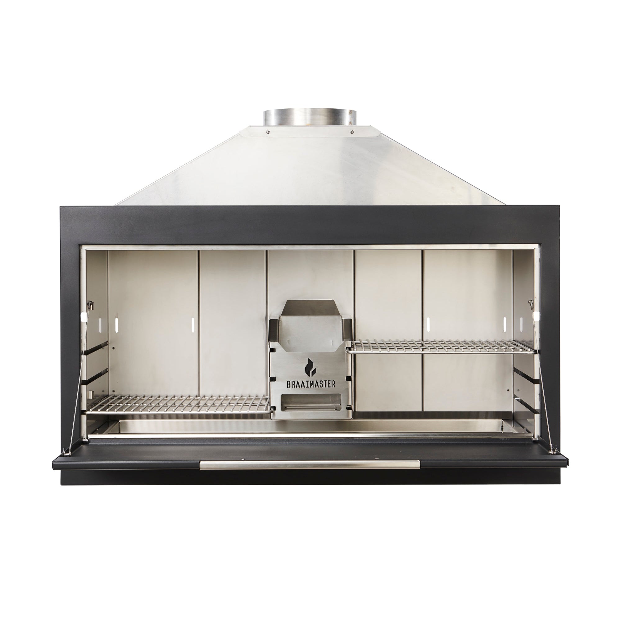 Built-in wood-fired barbecue - Braaimaster BI Duo Stainless Steel