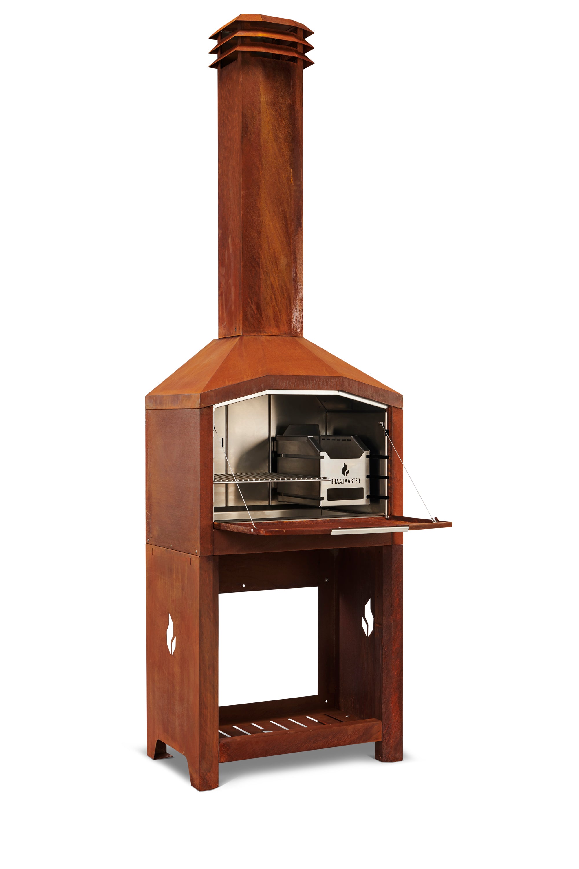 Barbecue à bois prêt à poser - Braai FS800C acier Corten sur socle
