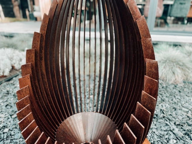 Cheminée d’extérieure design en acier Corten - Olaf