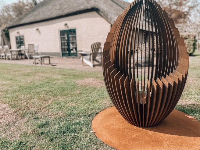Cheminée d’extérieure design en acier Corten - Olaf