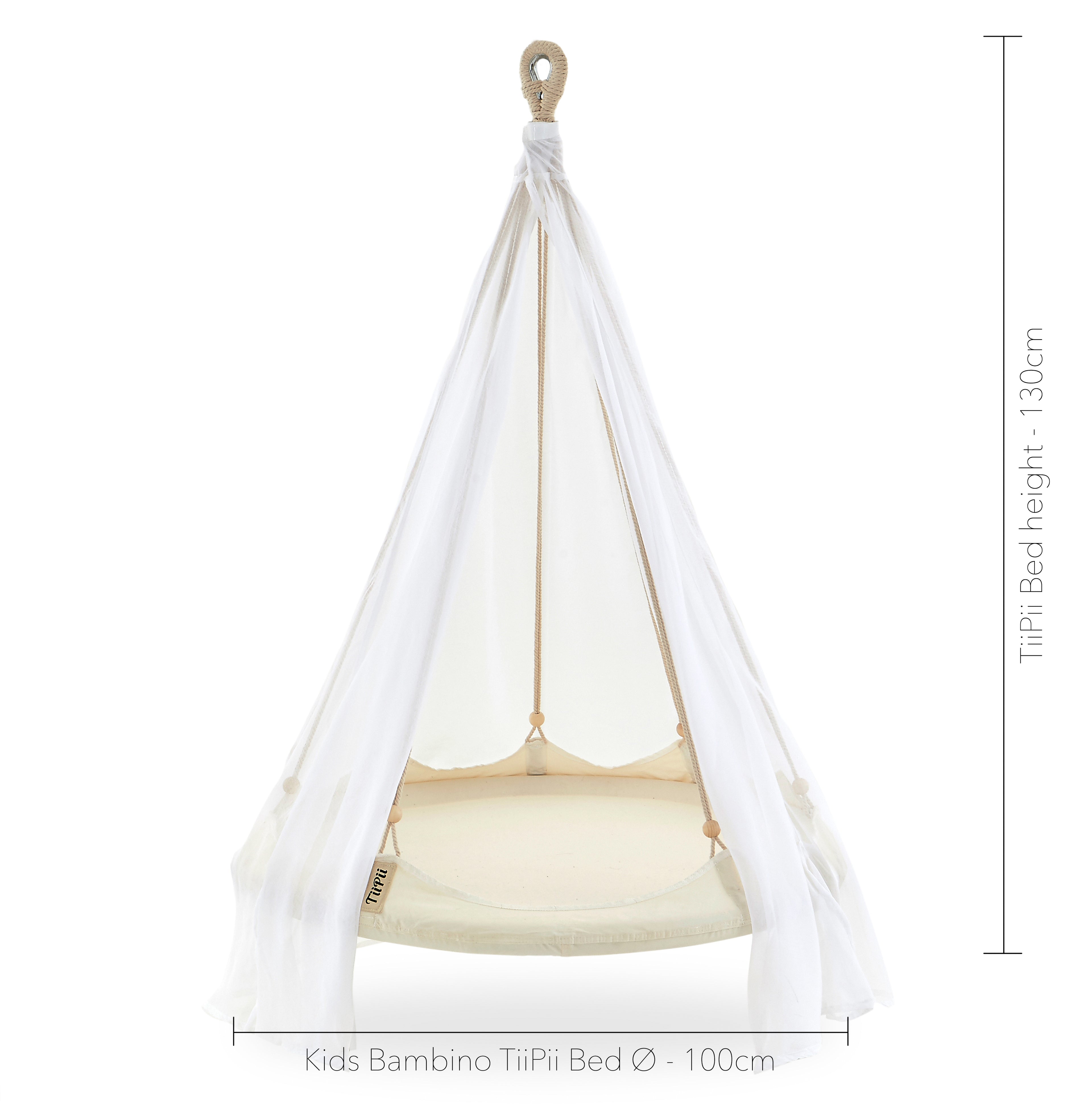 TiiPii Bambino hanging hammock bed Ø100cm Off-white