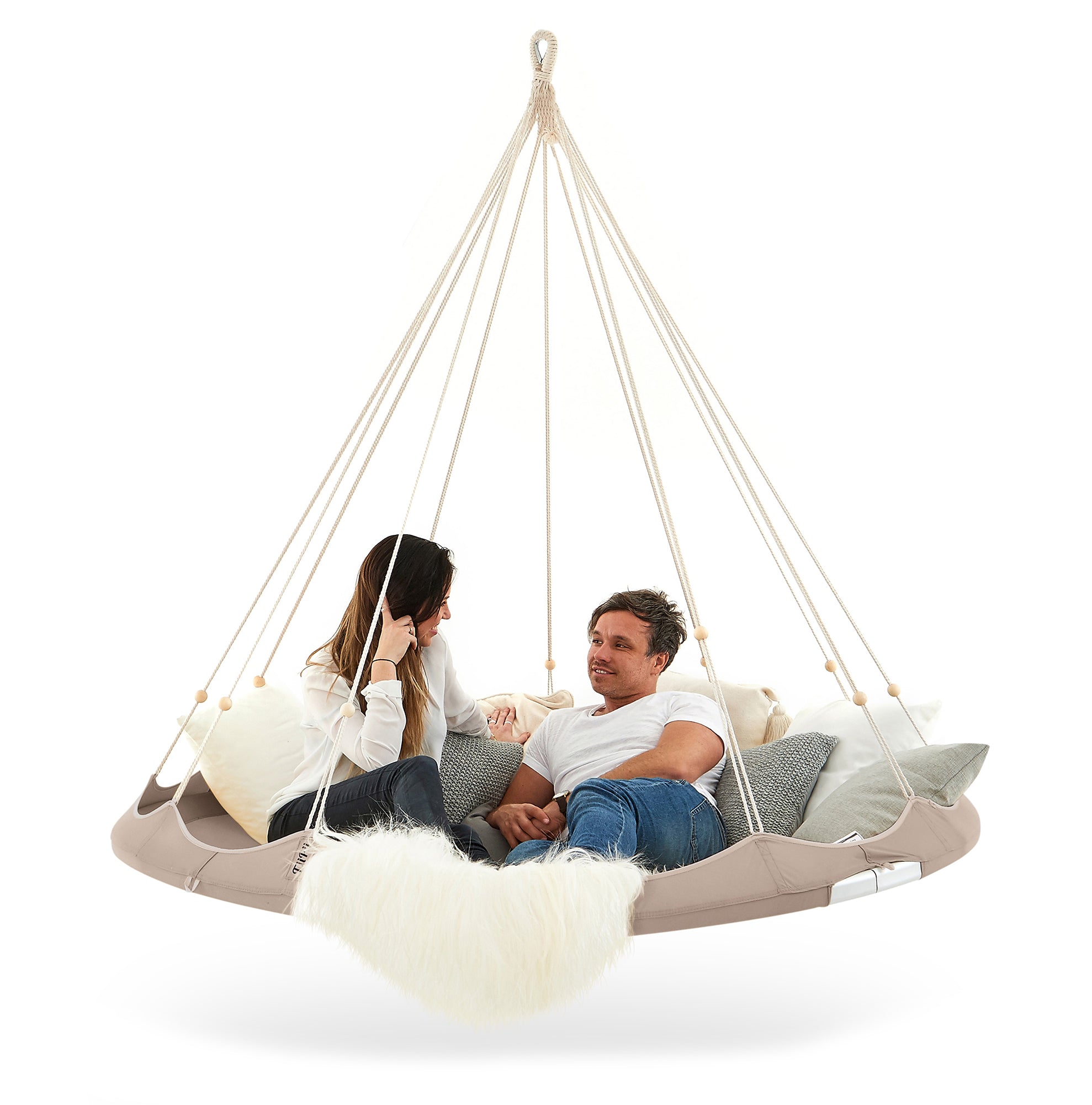 TiiPii Classic hanging hammock bed Ø180cm Taupe