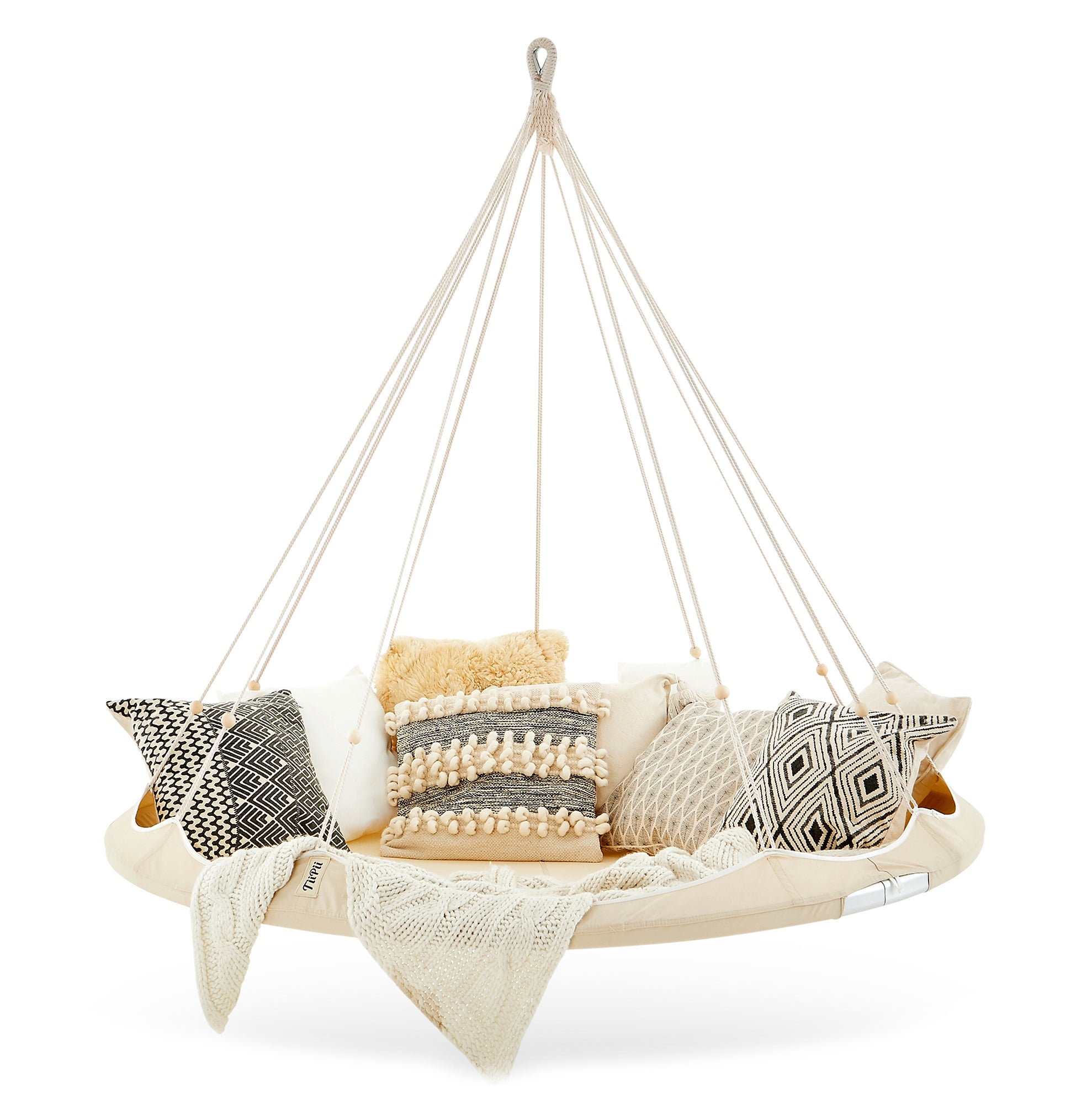 Lit hamac suspendu TiiPii Classic Ø180cm Blanc cassé