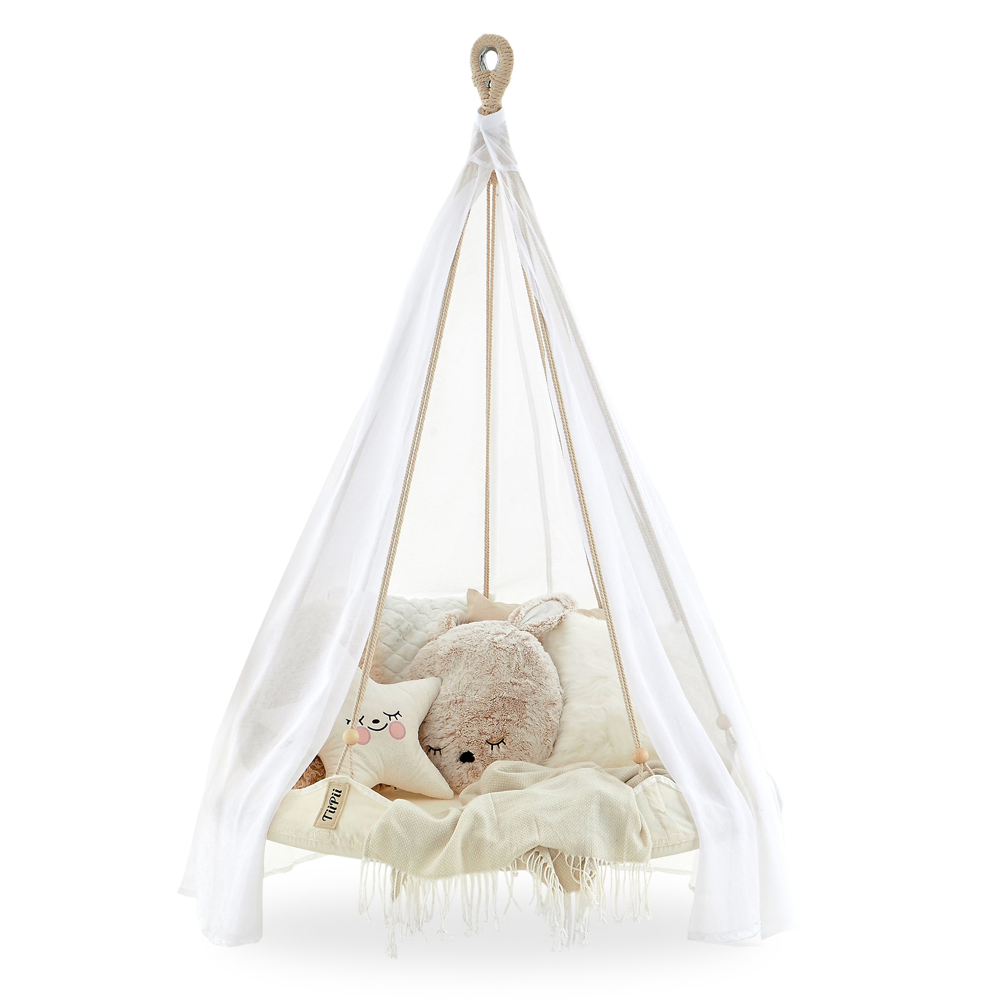 TiiPii Bambino hanging hammock bed Ø100cm Off-white