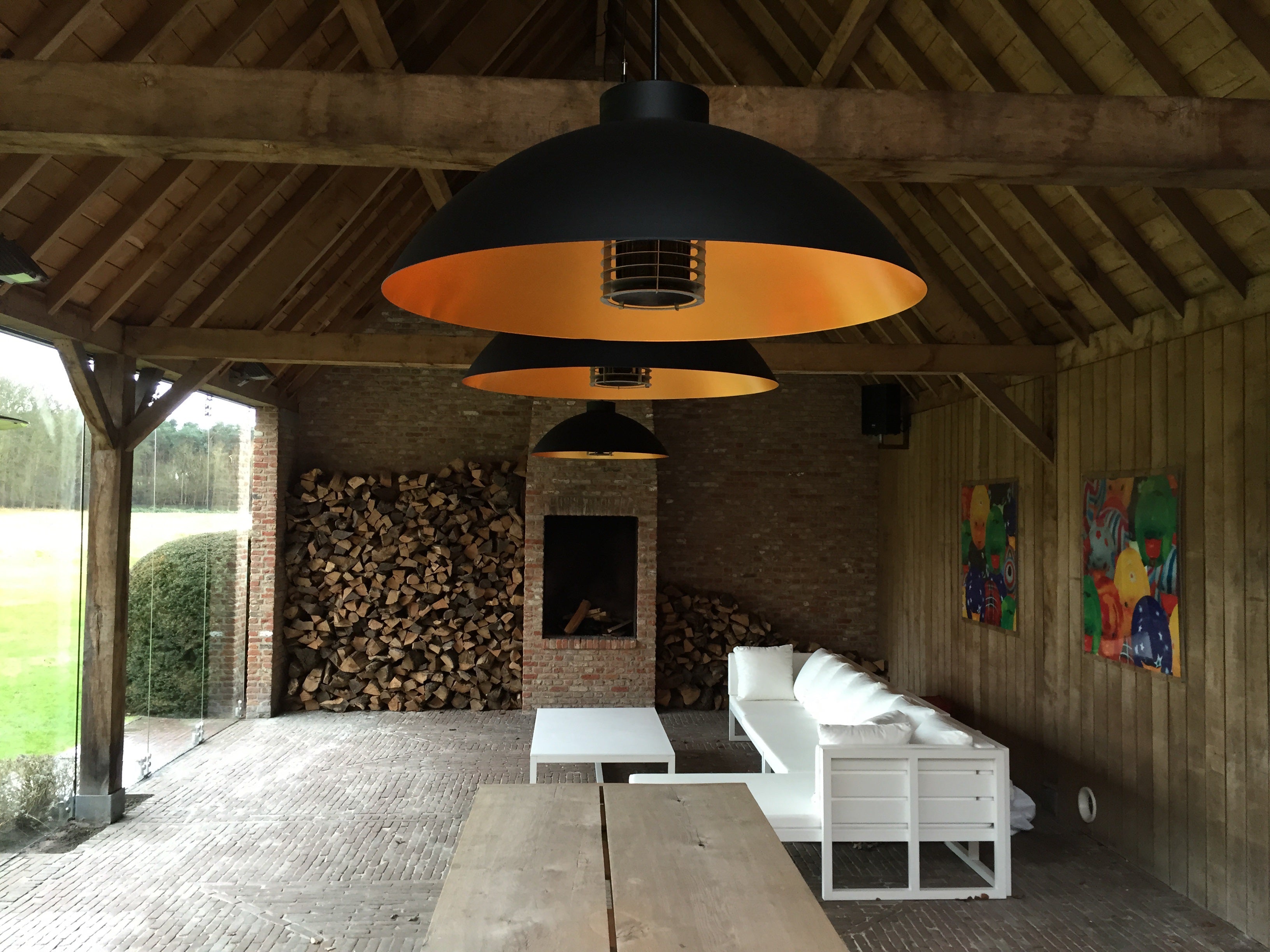 Dome Heatsail Hanging Floor Lamp