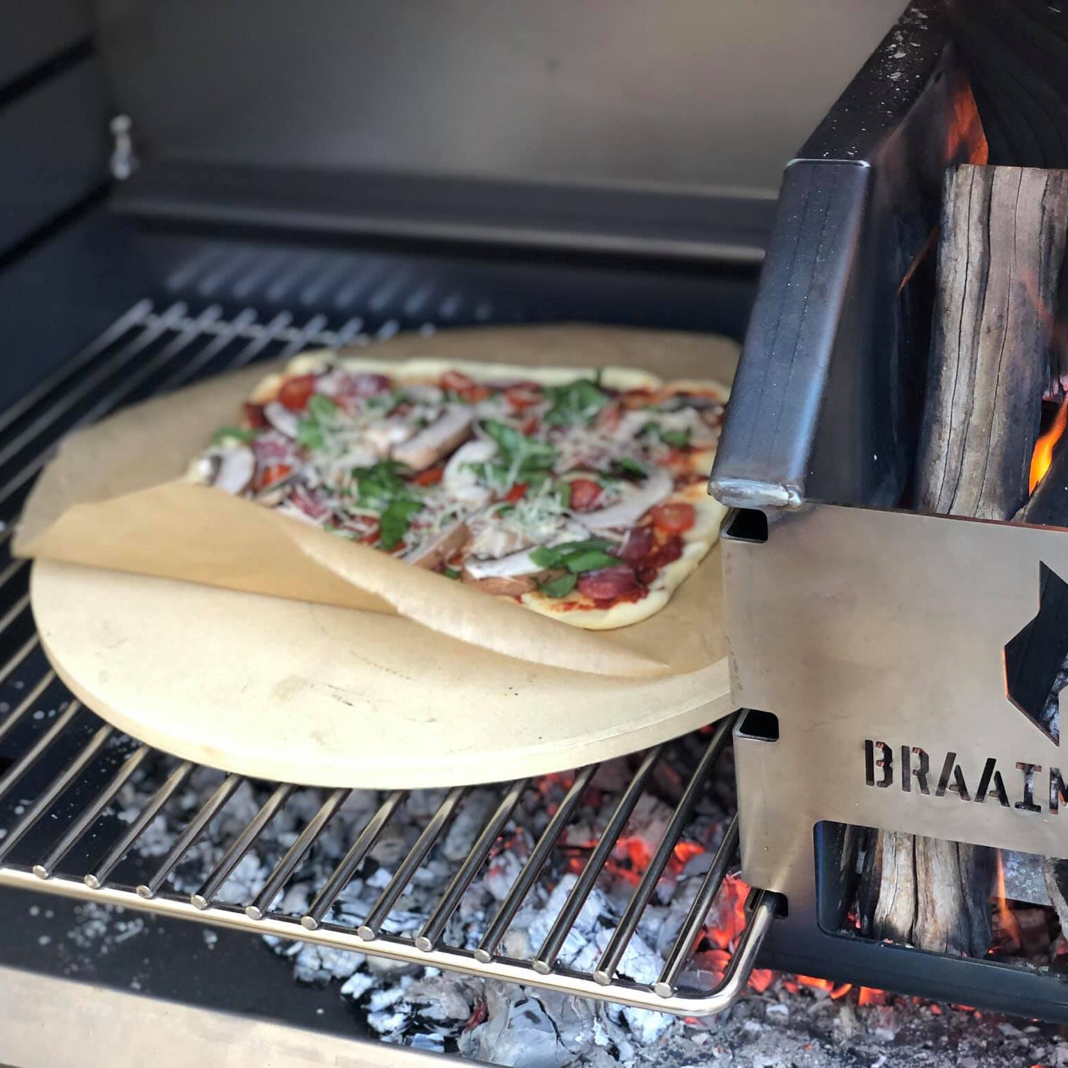 Braaimaster Pizza Stone for Wood-Fired Braai Barbecue