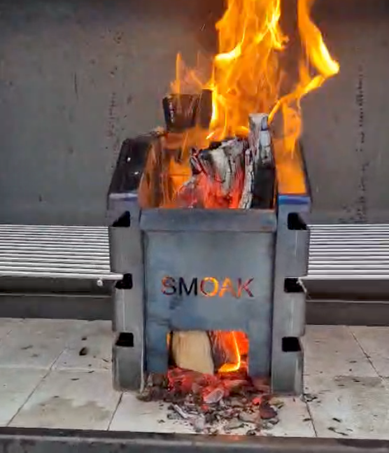 Barbecue à bois prêt à poser - Smoak Braai FS1200C en acier Corten