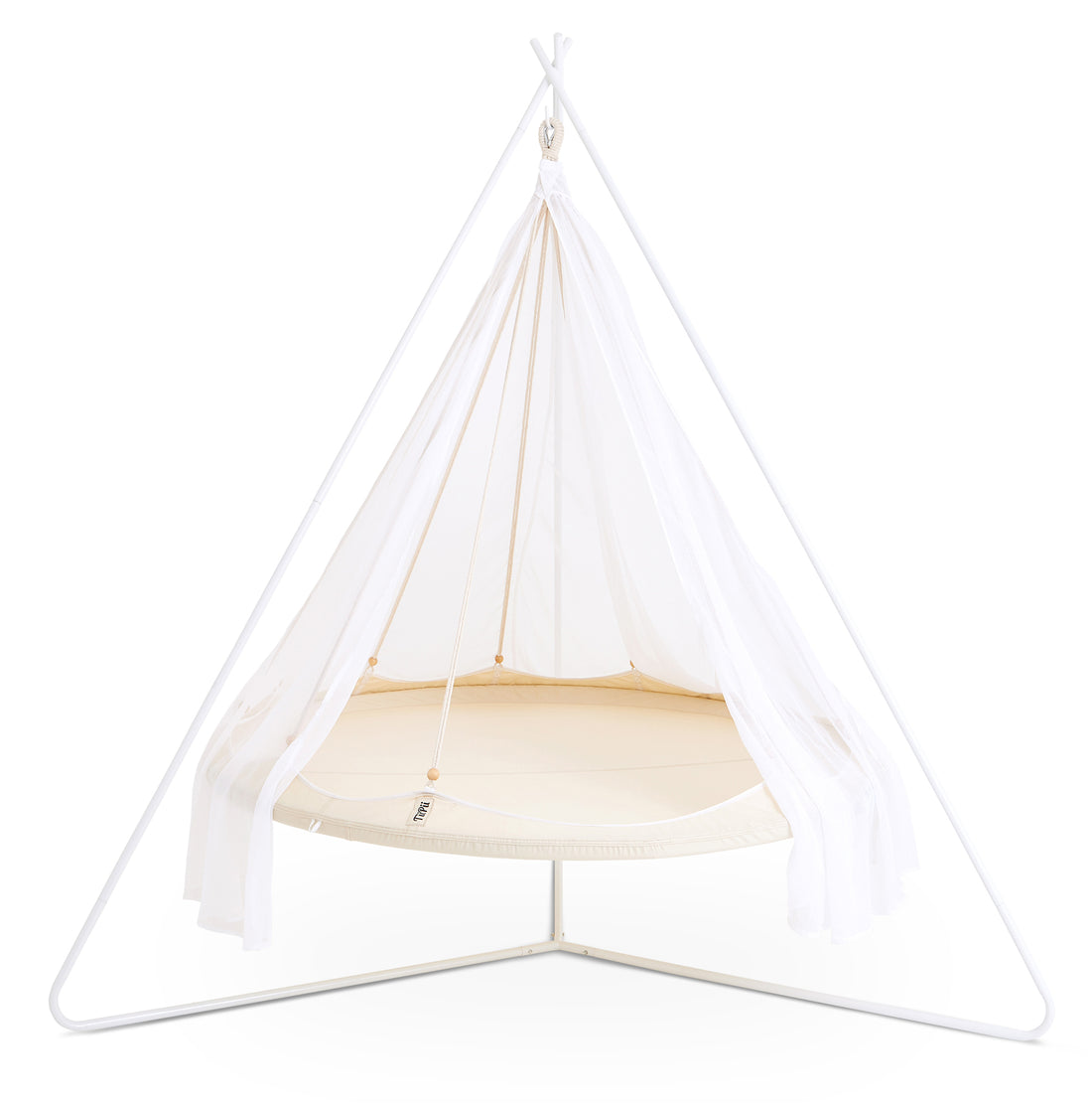 Set lit hamac suspendu TiiPii Ø180cm avec support blanc