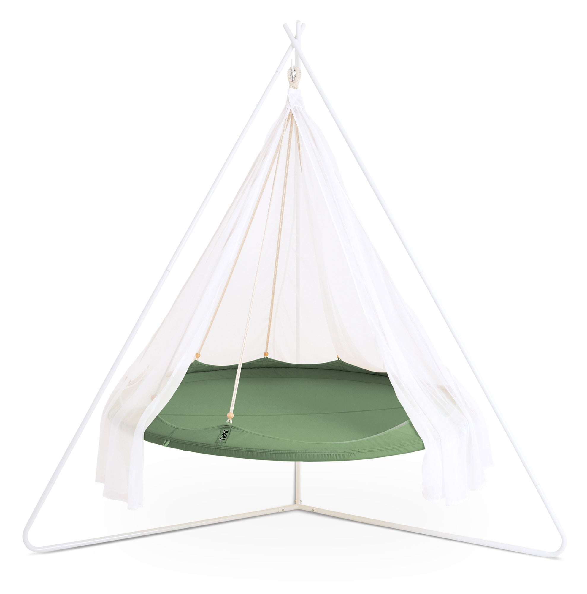 Set lit hamac suspendu TiiPii Ø180cm avec support blanc