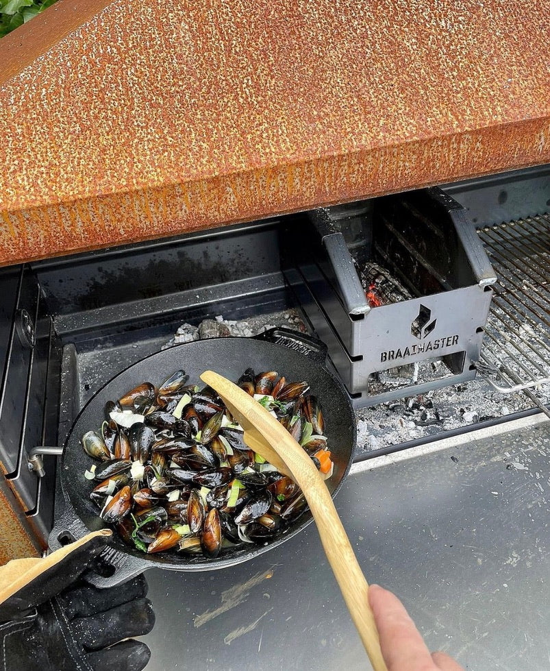 Braaimaster - Wok en fonte avec support