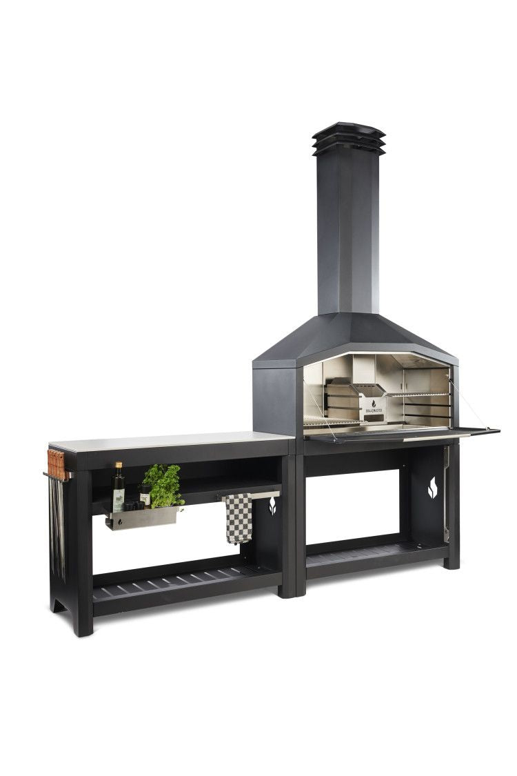 Cuisine exterieure - barbecue à bois Braaimaster Duo - FS1200 Inox 304 Black