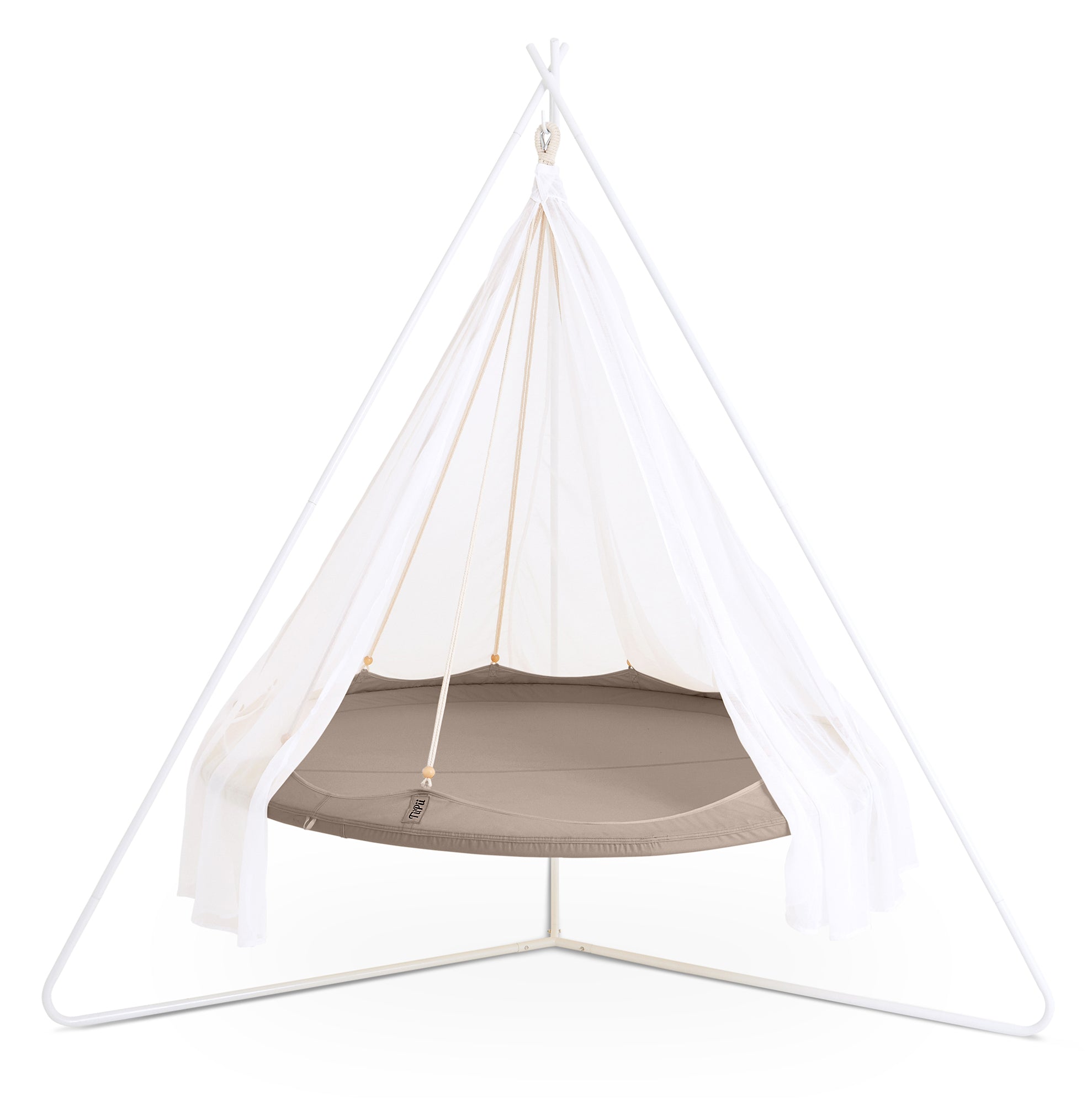 Set lit hamac suspendu TiiPii Ø180cm avec support blanc