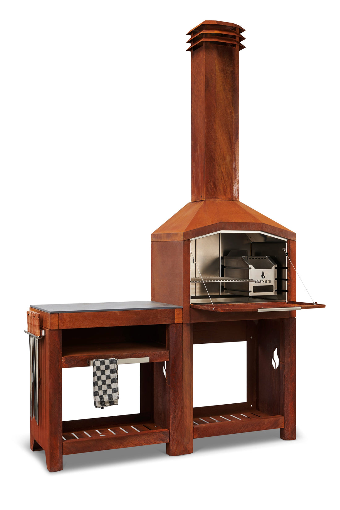 Cuisine exterieure - barbecue à bois Braaimaster FS Single - Acier Corten