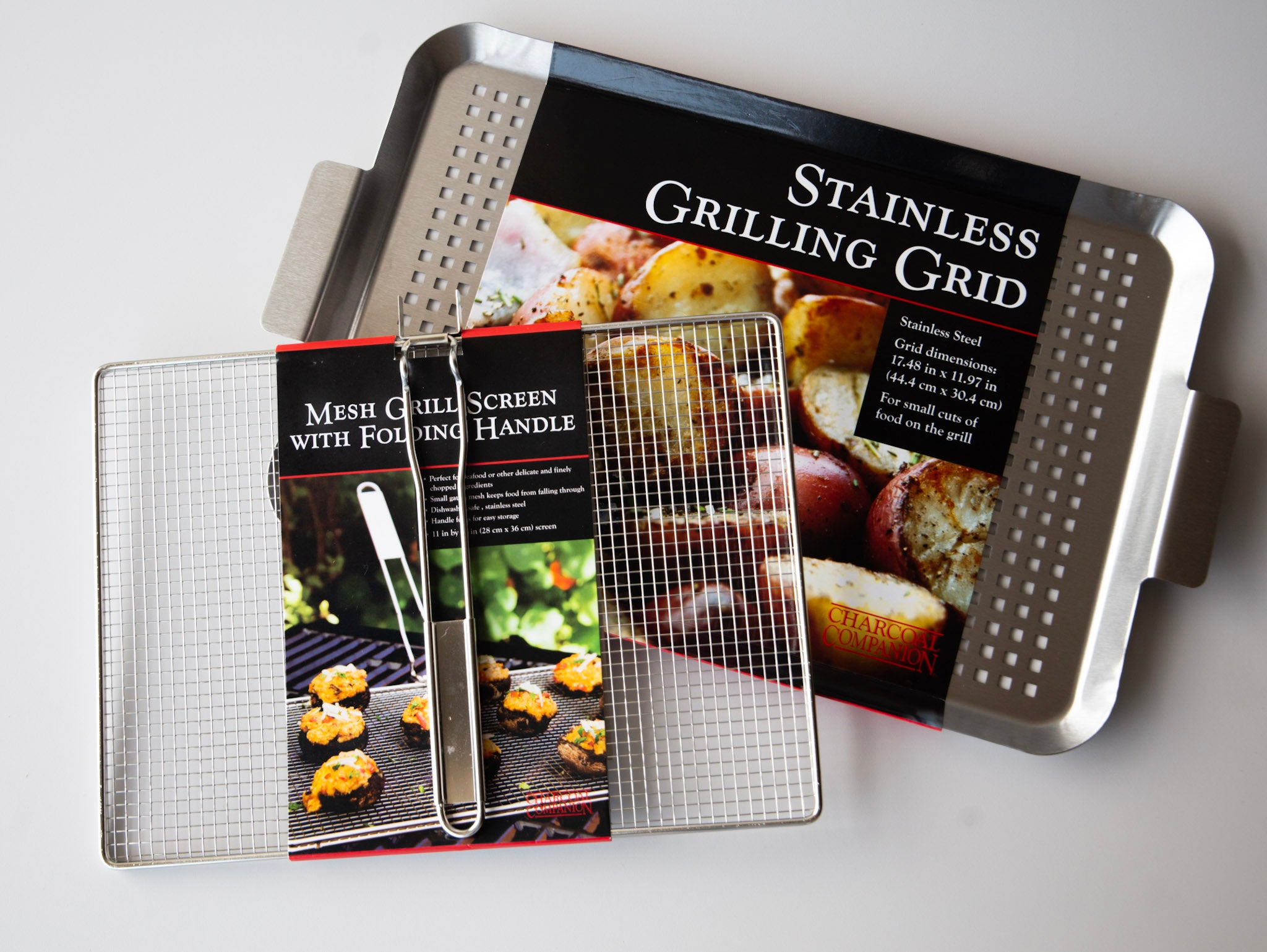 Ensemble de deux grilles en Inox pour légumes et fruits de mer