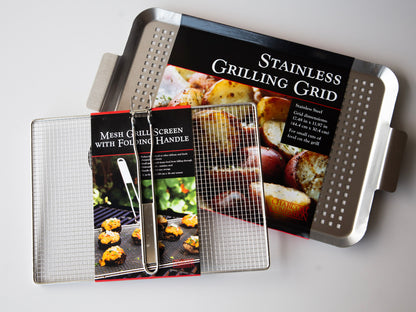 Ensemble de deux grilles en Inox pour légumes et fruits de mer