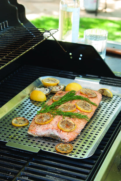 Plaque de cuisson inox perforé 40x30cm