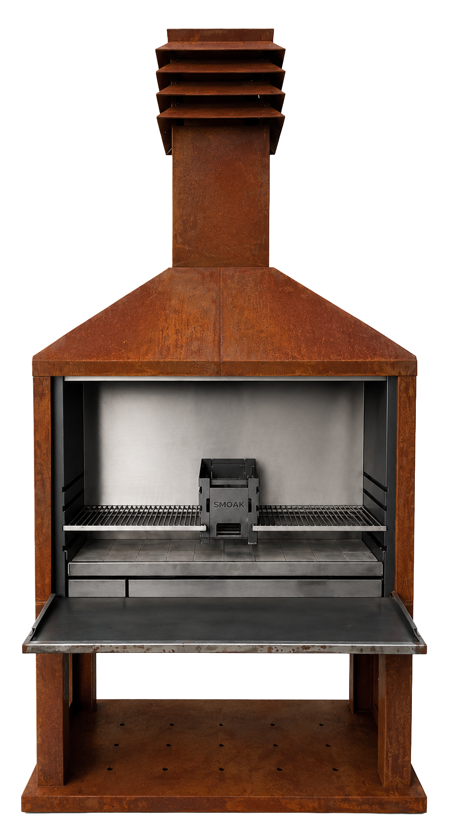 Barbecue à bois prêt à poser - Smoak Braai FS1200C en acier Corten