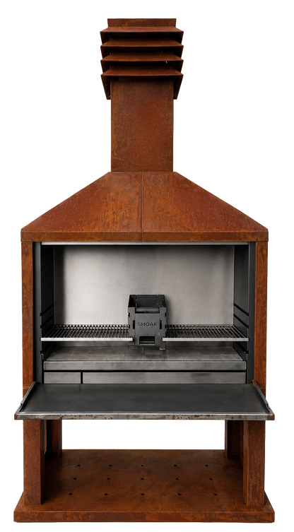 Barbecue à bois prêt à poser - Smoak Braai FS1200C en acier Corten