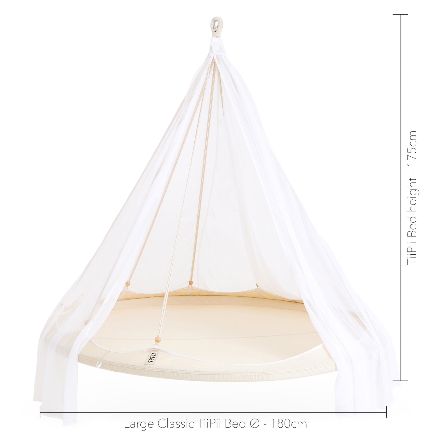 Set lit hamac suspendu TiiPii Ø180cm avec support blanc