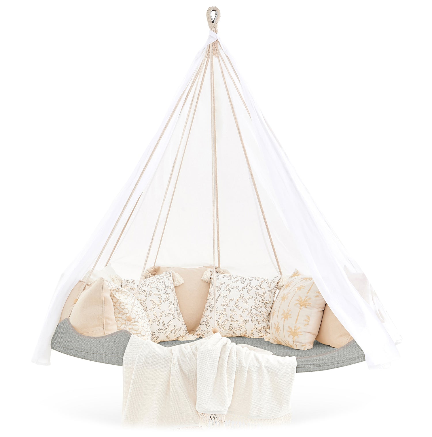 TiiPii Deluxe hanging hammock bed Ø180cm Sunbrella Seagull