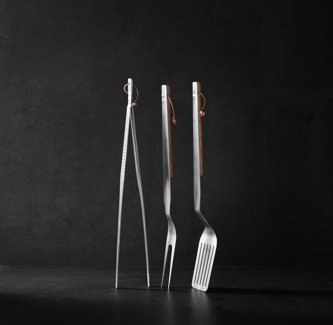 Morso set Culina: fourchette, pince et spatule en Inox