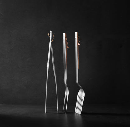 Morso set Culina: fourchette, pince et spatule en Inox