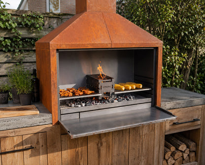 Barbecue à bois à poser - Smoak Braai FS1200C en acier Corten - sans socle