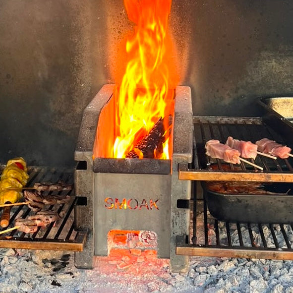Barbecue à bois encastrable - Smoak Braai BI1200C en acier Corten