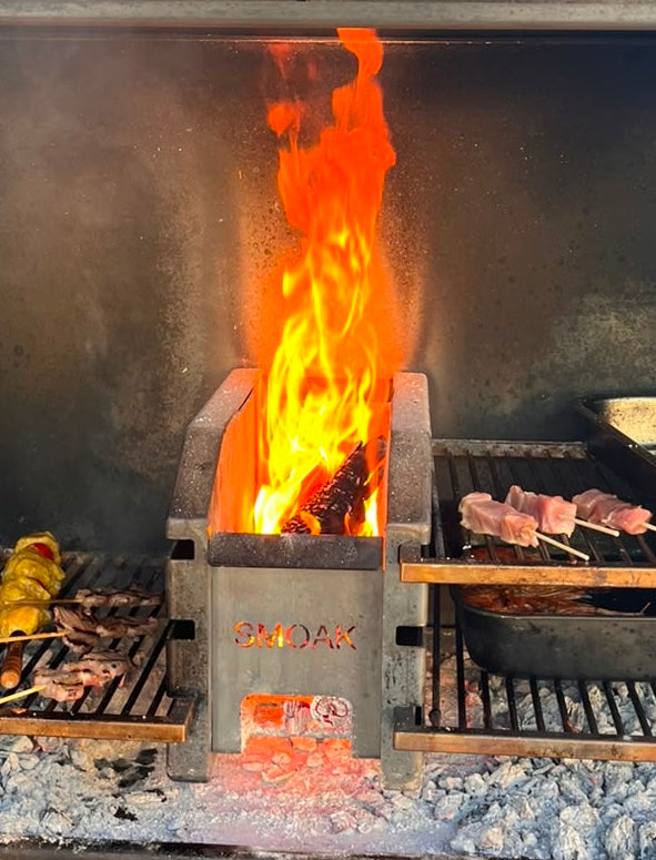 Barbecue à bois prêt à poser - Smoak Braai FS1200C en acier Corten