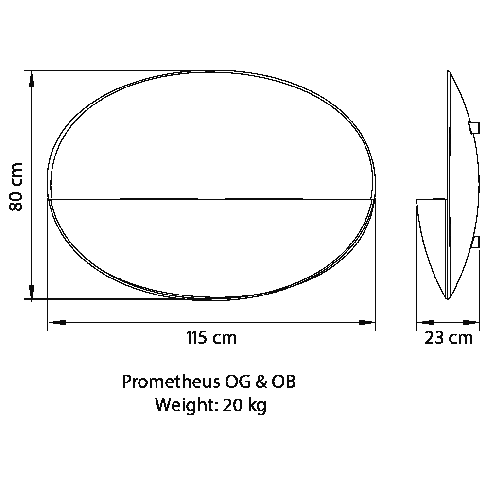 Dessin technique Prometheus Ovale