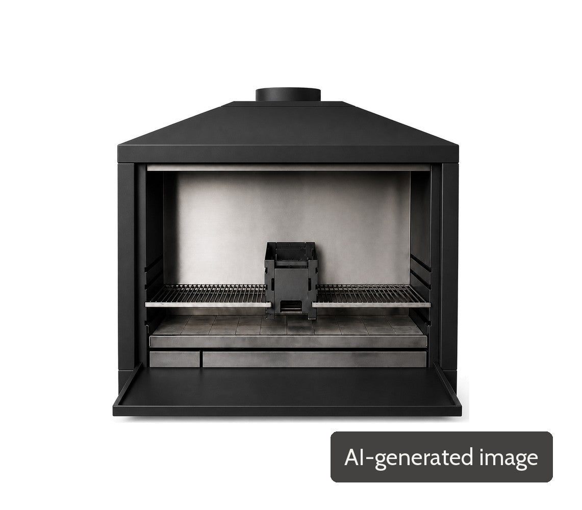 Smoak Braai BI1200 BLACK wood-fired barbecue (AI-generated image)